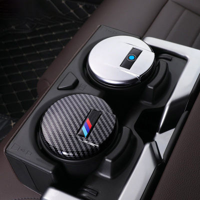 Car Ashtray Blue LED Light Ashes Box Interior Decoration Accessories For BMW X1 X3 X4 X5 X6 3 4 5 6 7 Series F10 F30