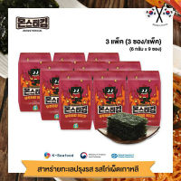 สาหร่ายเกาหลีทะเลปรุงรส รสไก่เผ็ดเกาหลี brand monster gim spicy chicken 3pack ( 6g.x9pcs)