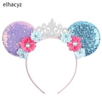 【CC】 Flowers Glitter Ears Headband Wreath Hairband Birthday Hair Accessories