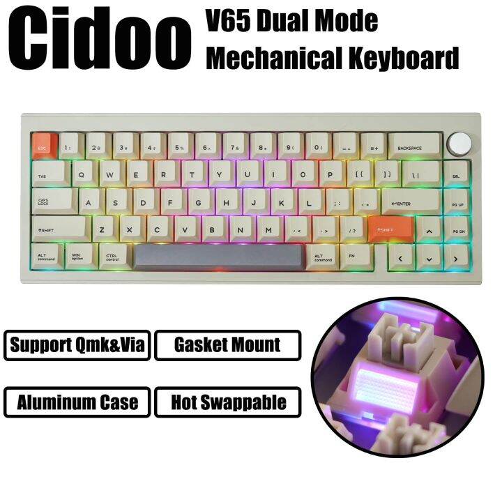 CIDOO V65 V2 Mechanical Keyboard Bluetooth Keyboard Kit Aluminum CNC ...