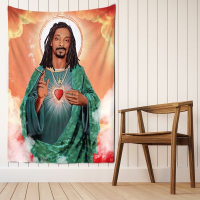 Snoop Dogg Tapestry แร็ปเปอร์พรมแขวนพระเยซูแขวนผนังลึกลับประสาทหลอน Boho ห้องสวยฮิปปี้ห้องนอนตกแต่งพื้นหลัง