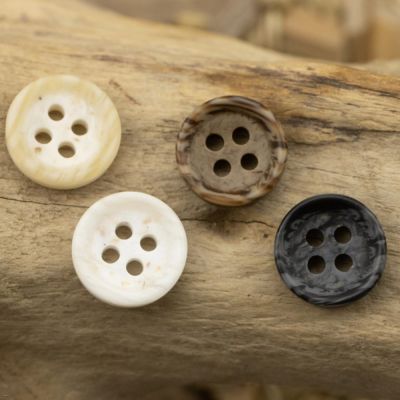 10pcs Beige Imitation Wood Grain Coconut Shell Pattern Vintage Polyester Buttons For Clothing Suit Polo Shirt Accessories Button