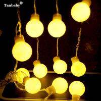 5 ซม.พวงดอกไม้ประดับไฟ Big Ball LED สายไฟคริสต์มาส 5M Globe บอลลูน Fairy String กลางแจ้งใหม่ปี Starry แสง