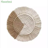 【CW】 Hand Coaster Cotton Rope Tassel Coasters Round shaped Non slip insulating Bowl Placemat