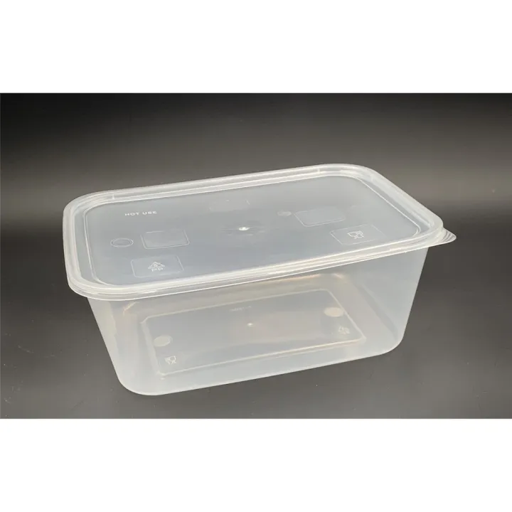 1500ml Rectangular Container with Lid [ 50sets± ] Plastic Disposable ...