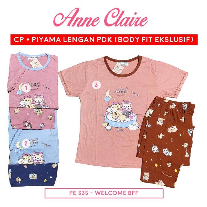 tamagostore piyama wanita dewasa cp retro village lengan pendek celana panjang 100 katun eropa fit to xl