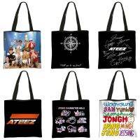 Korean Kpop ATEEZ Shopping Bags Fellowship Break The Wall Women Handbag Fashion Totes Bag Reusable Grocery Shopper Bag