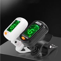 ﹉❒ AROMA AT-01A Guitar Tuner Rotatable Clip-on Tuner LCD Display for Chromatic Acoustic Guitar Bass Ukulele Black Guitar Parts