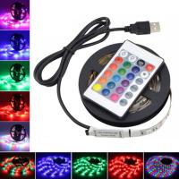 Livecity 0.5/1/2/3/5 เมตร DC5V USB ที่มีความยืดหยุ่น 5050 SMD หลอดไฟ LED Strip 24 Keys RGB ควบคุม