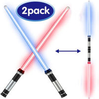 2ชิ้นกระพริบ Lightsaber เลเซอร์ดาบคู่ Kpop Lightstick คอสเพลย์สองในหนึ่งเดียวเหนี่ยวนำเปลี่ยนสีสำหรับเด็กของขวัญเด็ก