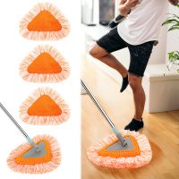 ✑ Triangle Floor Mops Set 360° Rotatable Microfiber Wall Mops with 3 Replaceable Mop Pads Reusable Washable Cleaning Mops Set Wet