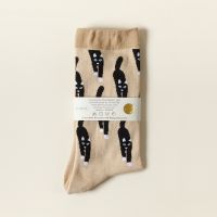 [WARMGREY TAIL] CAT COMING-BEIGE SOCKS 230 - 280mm (free size) dki