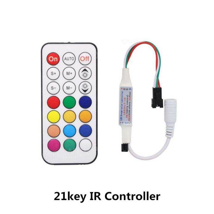 worth-buy-กุญแจ-rf-led-พิกเซลตัวควบคุม-17คีย์-21คีย์-ir-ตัวควบคุมเครื่องควบคุมไฟ-led-พิกเซลรีโมทหรี่-dc5-24v-สำหรับแถบไฟ-led-พิกเซล