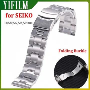 Solid stainless wristband for Seiko steel watch strap abalone