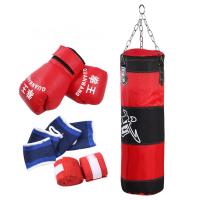 80cm with gloves kit 60/80/100Cm Boxing Sandbag Fitness Hanging Boxing Punching Bag Fight Karate Taekwondo Exercises Training Sanda Bag With Gloves