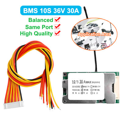 10S 36V 30A บอร์ดชาร์จ BMS PCB 18650แบตเตอรี่บอร์ดป้องกันสมดุล Li-Ion Cell Balancer สำหรับรถยนต์ไฟฟ้า