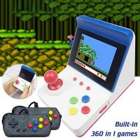 Mini Arcade Game Machine Retro Red and White Game Machine with Dual Wired Joysticks Build-in 360 Classic Game Support AV Output