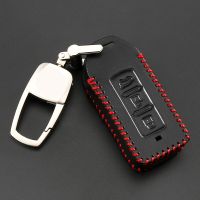 yonggax Genuine leather 3 buttons key cover case holder for Mitsubishi Outlander Xpander Triton ASX LANCER Pajero Sport 3 2020G Eclipse