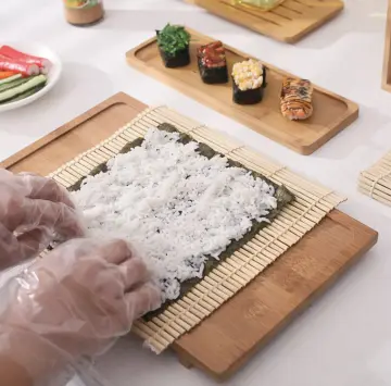 1pc White Plastic Sushi Rolling Mat Sushi Curtain For Sushi Making