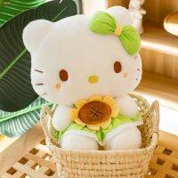 ตุ๊กตาแบบนิ่มสุดน่ารักของเล่นตุ๊กตายัดไส้ Hello Kitty การจำลองตุ๊กตาผ้ากำมะหยี่หมอนอิงหมอนสำหรับเป็นของขวัญสะดวกสบายสำหรับเด็กเด็ก