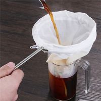 【2023】Milk Tea Filter Bags With Handle Coffee Cotton Cloth Strainer Tea Infusers For Loose Bubble Tea Mesh Strainer Colander ！ 1