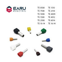 100 ชิ้น TE0508 TE1508 TE7508 คู่ท่อคู่สายไฟสายไฟ Ferrules ฉนวนจีบ Terminal Block Connector Terminator-Shief