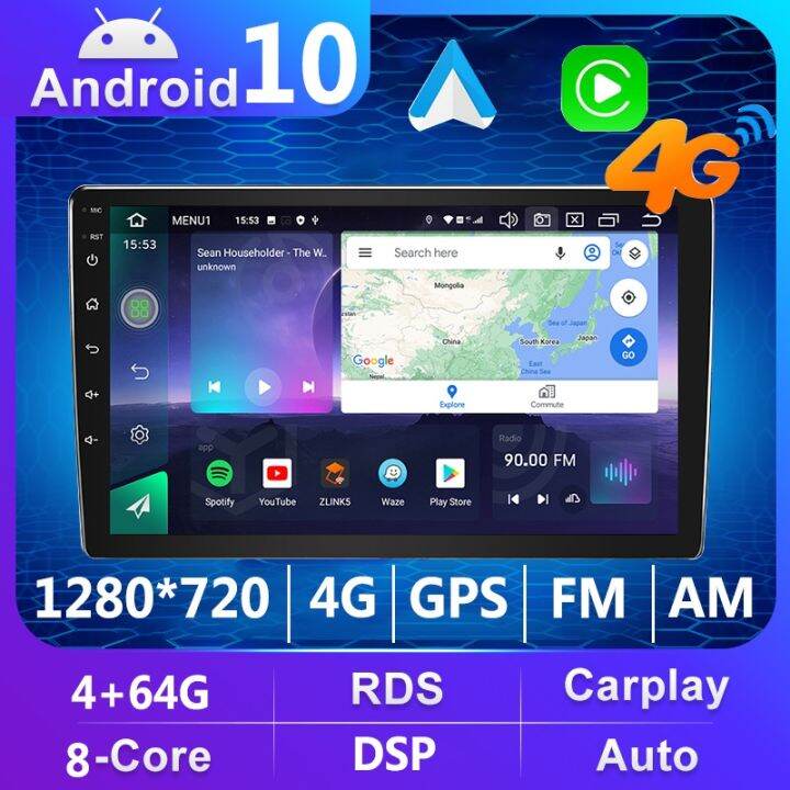 (4GB+64GB) Android 10 Car Radio Wireless Carplay Android Auto Stereo 10