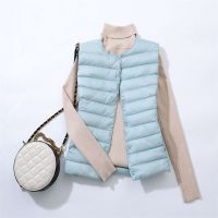 ZZOOI New Autumn Women Ultra Light Down Vest White Duck Down Coat Parka Ladies Sleeveless Waistcoat Windproof Warm Vest Coat Portable