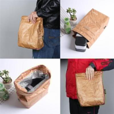 hot！【DT】■❀✗  Paper Reusable Insulated Thermal Cooler Sack Magnetic Closure