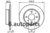 จานเบรคหน้า NISSAN SUNNY SENTRA B12 1986-1991 RUNSTOP /คู่