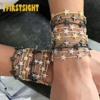 New Star Bar Link Chain celet Tennis Chain Paved Tiny Sparking Shiny CZ Stone Stars celets For Women Simple Jewelry Party