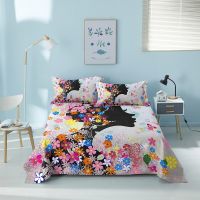 【cw】 Beautiful Butterflies Fairy Bed Sheet With Pillowcase Luxury Cozy Bed Flat Sheet 3D Printed Bedspread Bed Cover for Bedroom