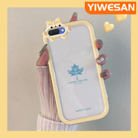 YIWESAN เคสสำหรับ OPPO A3s A12E A5 Realme C1 Realme 2ชิ้นใบเมเปิลของที่ระลึกซิลิโคนใสเคสนิ่มเคสมือถือป้องกันเลนส์หลายสีกันกระแทกทนทานต่อการตกและรอยขีดข่วน