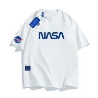 COD DSFDGDFFGHH NASA Summer Mens and Womens Short-sleeved T-shir Loose Casual White Top large size for adult