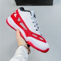 Hot】Original J11 Low cut Basketball Shoes Casual Sneakers For Men Women RedWhite Skateboard shoes Basketball shoes