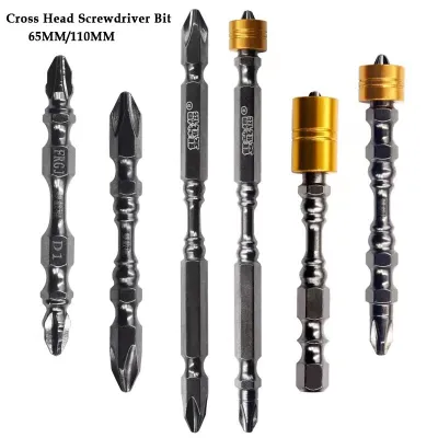 1Pcs Hardness Single and Double Magnetic Rings Magnetic 65MM/110MM Cross Head Screwdriver Bit Double Head Electric Screwdriver Screw Nut Drivers