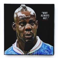 Mario Balotelli มาริโอ บาโลเตลลี รูปภาพ​ติด​ผนัง​ pop art พร้อมกรอบและที่แขวน ฟุตบอล​ กรอบรูป​​ รูปภาพ แต่งบ้าน