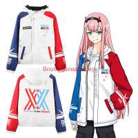 TEAM เสื้อแจ็คเก็ตมีฮู้ดพิมพ์ลาย Anime Darling In The Franxx 02 Zero Two National