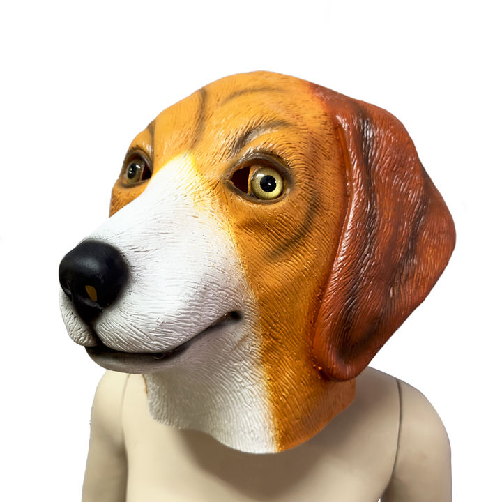 ผู้ใหญ่ตลกสุนัขฮาโลวีน-beagle-หน้ากากยาง