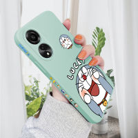 เคส PMP เคส Hp สำหรับ OPPO A78 4G A78 4G เคสโทรศัพท์โดราเอมอนน่ารักลายขอบสี่เหลี่ยมปลอกซิลิโคนเหลวเคสป้องกันกล้องคลุมทั้งหมด