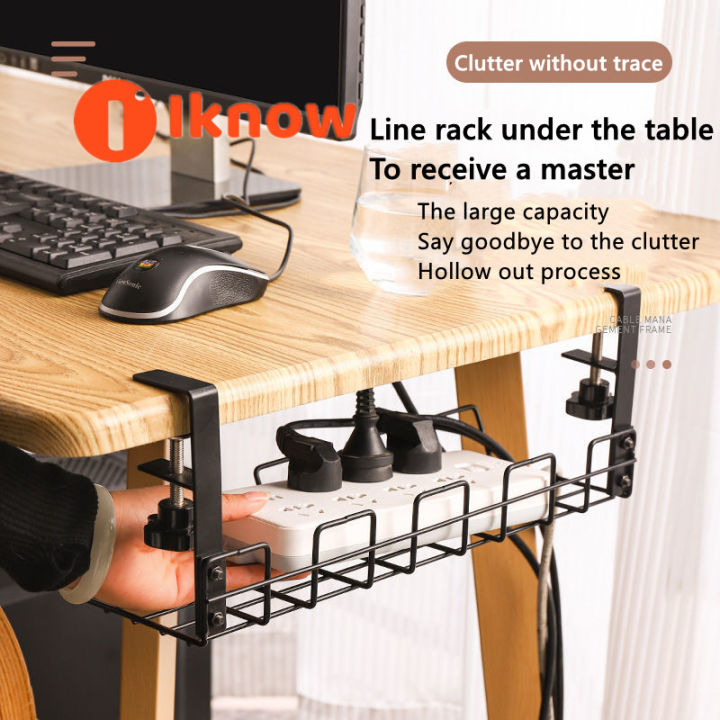 Under Desk Cable Management Tray No Drill - Cable Management Under