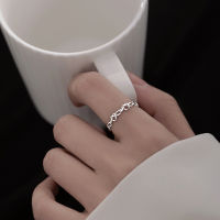 Art Selection New Small Market Design Sense Korean Students Fashion Personality Heart Shaped Hollow Ring Heart Interwoven Ring V803