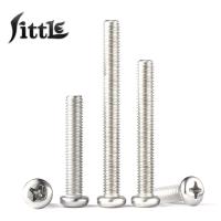 10/100 Pcs M1 M1.2 M1.4 M1.6 M2 304 Stainless Steel Cross Round Head Screws Bolts Extended Thread Universal Screw Tornillos Vis Screw Nut Drivers