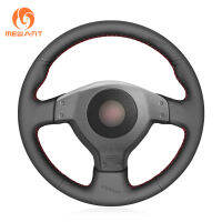 MEWANT Black Artificial Leather PU Carbon Fiber Steering Wheel Cover for Subaru Impreza WRX STI II 2003 2004 2005 2006-2007