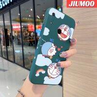 JIUMOO เคสสำหรับ Huawei Y6s Y6 2019การ์ตูนแฮปปี้โดราเอมอนหัวสี่เหลี่ยมแบบดั้งเดิมเคสโทรศัพท์ลวดลายขอบซิลิโคนเหลวแบบนิ่มคลุมทั้งหมดเคสป้องกันกล้องเลนส์เคสฝาหลังกรอบนุ่ม