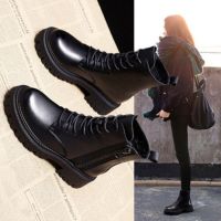 CODHuan Jian Martin boots womens shoes British style 2021 new versatile thick soled thin autumn and winter plush short boots
