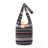 Women Vintage Shoulder Bag Mochila Retro Weave Fabric Messenger Bag Bohemian Style Hippie Aztec Folk Tribal Crossbody Bag
