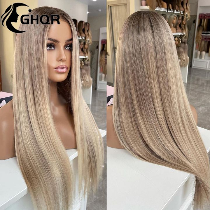highlight-wig-human-hair-360-lace-frontal-full-lace-wigs-for-women-hd-transparent-straight-brown-roots-ash-blonde-brazilian-hair