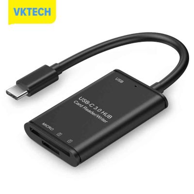 [Vktech] USB 3.1ประเภท C เพื่อ USB 3.0ความปลอดภัยอะแดปเตอร์ OTG เครื่องอ่านการ์ดความจำดิจิตอล TF