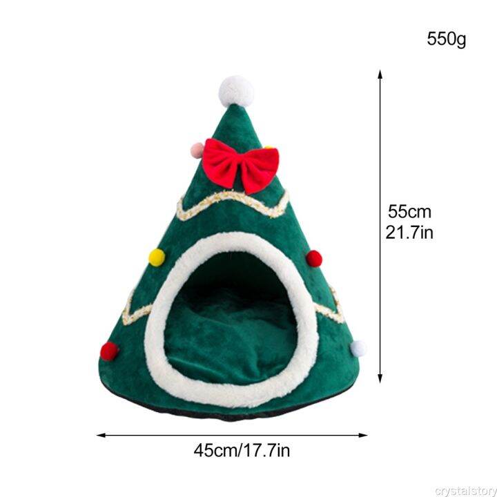 home-kennel-cat-bed-house-pet-nest-durable-cone-autumn-winter-warm-christmas-tree-shape-xmas-decoration-dog-tent